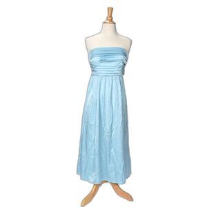Abercrombie & Fitch Light Blue Stain Strapless Maxi / Prom Dress Size S